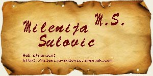 Milenija Šulović vizit kartica